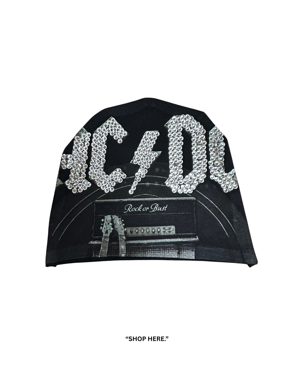 VINTAGE AC/DC RHINESTONE BEANIE